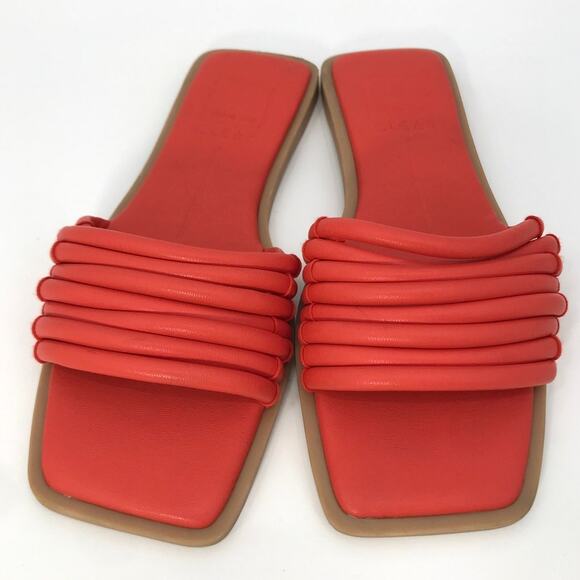 Dolce Vita Clear Orange Vegan Leather NYX Flat Slide Sandal Size 7 - Picture 5 of 7